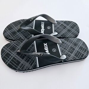 Jomix Flip Flops Mens Sandals Size 41 US 8 Black & Grey